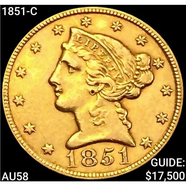 1851-C $5 Gold Half Eagle CHOICE AU
