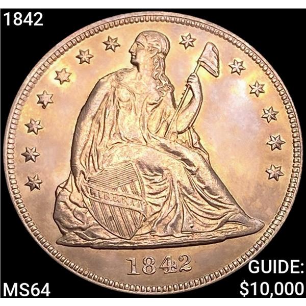 1842 Seated Liberty Dollar CHOICE BU