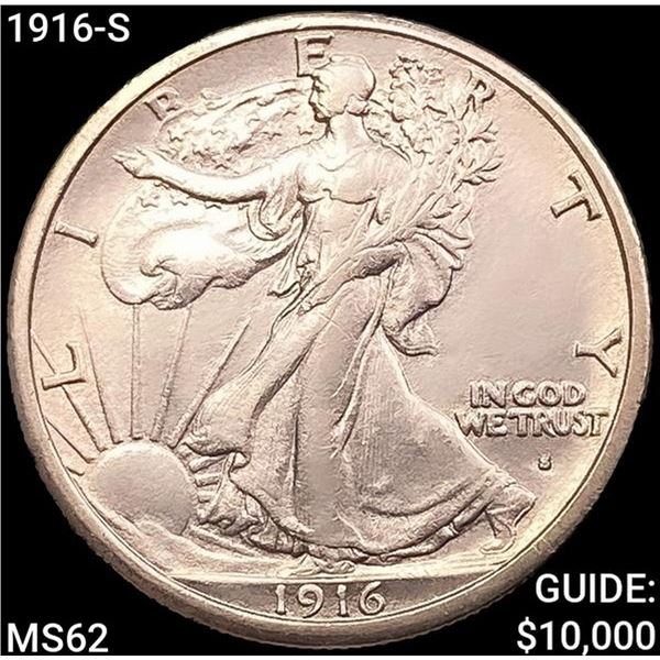 1916-S Walking Liberty Half Dollar UNCIRCULATED