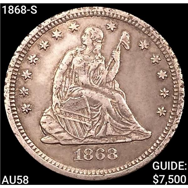 1868-S Seated Liberty Quarter CHOICE AU