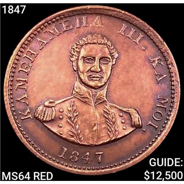 1847 Kingdom of Hawaii Cent CHOICE BU RD