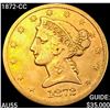 Image 1 : 1872-CC $5 Gold Half Eagle HIGH GRADE