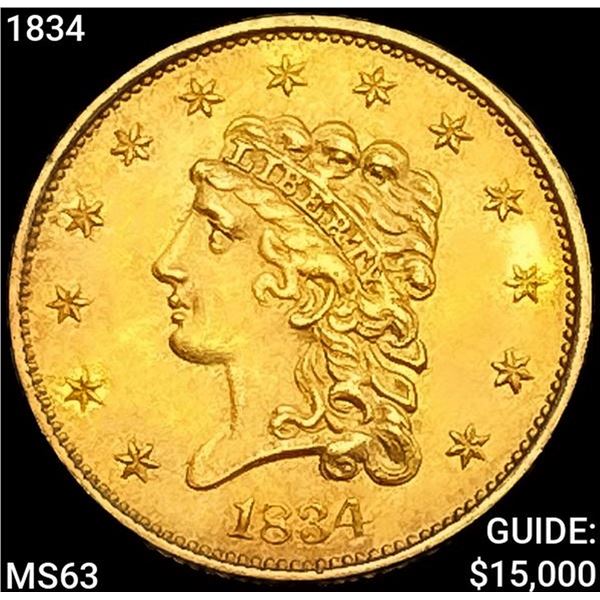 1834 $2.50 Gold Quarter Eagle CHOICE BU