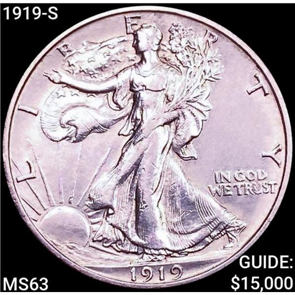 1919-S Walking Liberty Half Dollar CHOICE BU