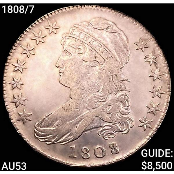 1808/7 Capped Bust Half Dollar CLOSELY UNCIRCULATED