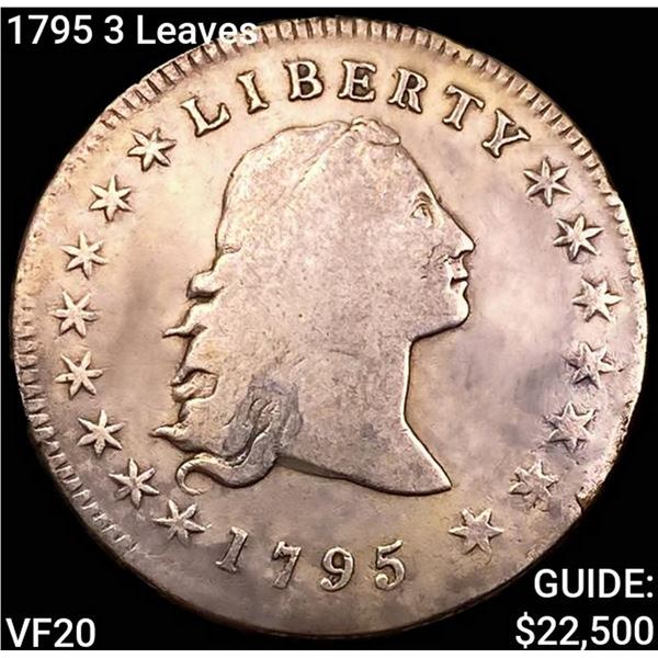 1795 3 Leaves Flowing Hair Dollar LIGHTLY CIRCULATED