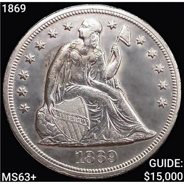 1869 Seated Liberty Dollar CHOICE BU+