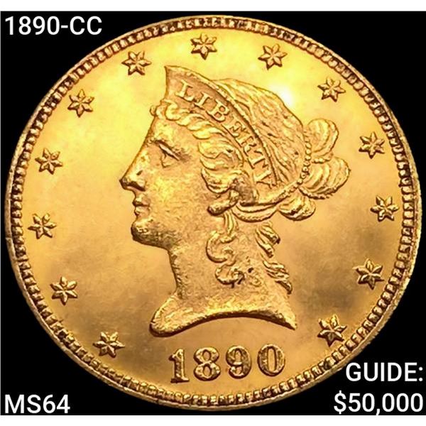 1890-CC $10 Gold Eagle CHOICE BU