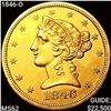1846-O $5 Gold Half Eagle UNCIRCULATED