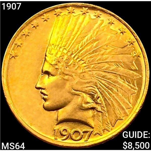 1907 $10 Gold Eagle CHOICE BU
