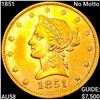 1851 No Motto $10 Gold Eagle CHOICE AU