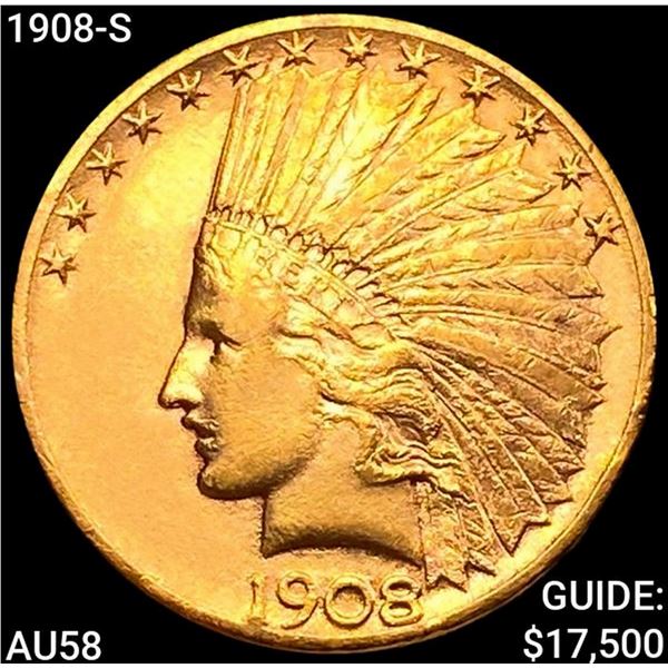 1908-S $10 Gold Eagle CHOICE AU