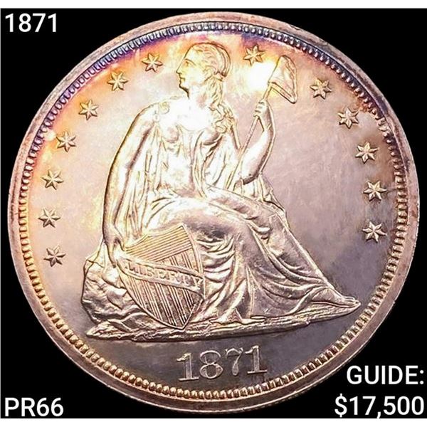 1871 Seated Liberty Dollar SUPERB GEM PROOF