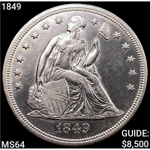 1849 Seated Liberty Dollar CHOICE BU