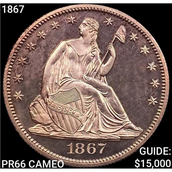 1867 Seated Liberty Half Dollar GEM PROOF CAM
