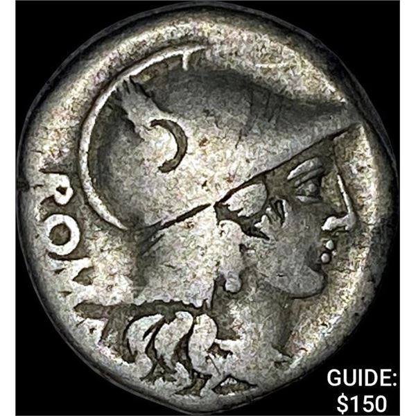 46 BC Roman Rep T. Carisius Silver Denarius LIGHTLY CIRCULATED