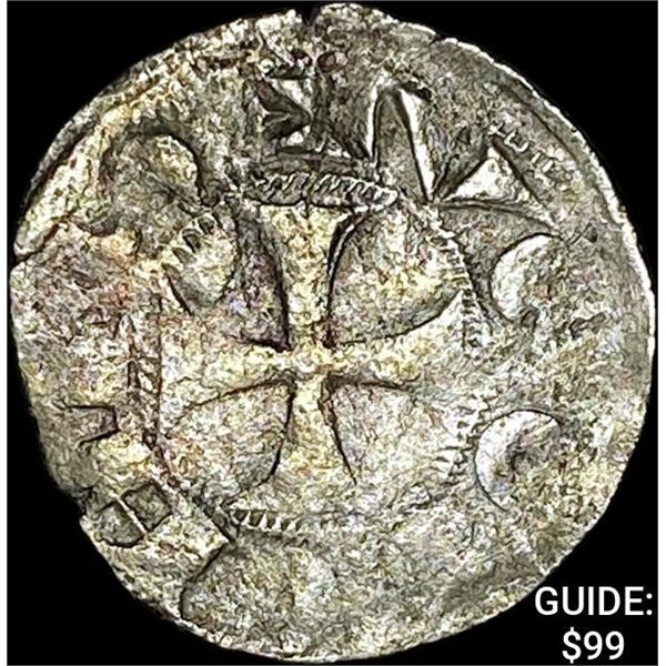 [1170-1245] France Crusades Silver Denier NEARLY UNCIRCULATED