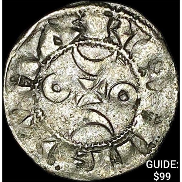 [1170-1245] France Crusades Silver Denier NEARLY UNCIRCULATED