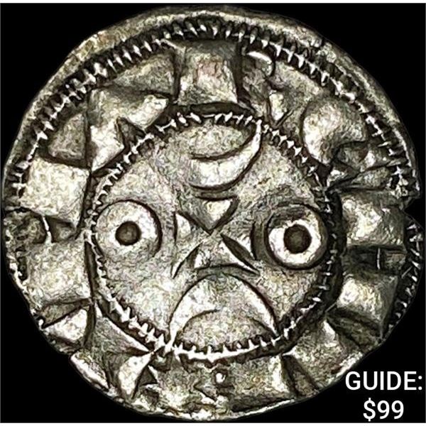 [1170-1245] France Crusades Silver Denier NEARLY UNCIRCULATED