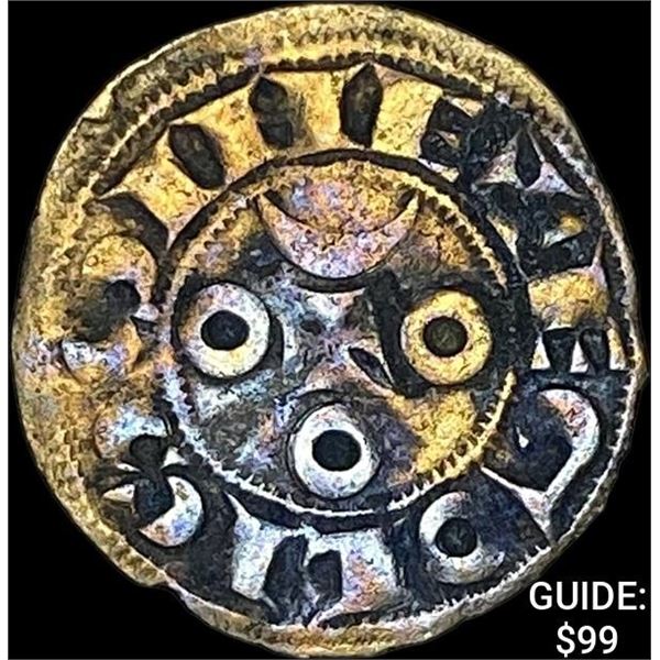 [1170-1245] France Crusades Silver Denier NEARLY UNCIRCULATED