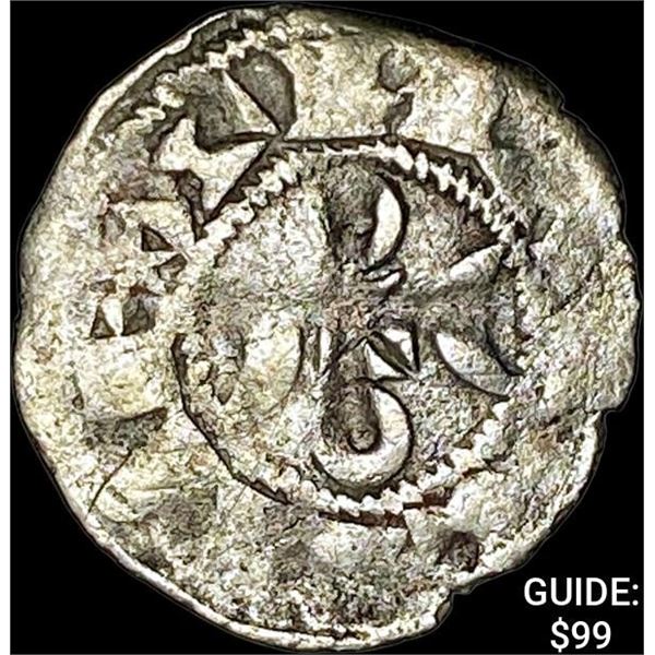 [1170-1245] France Crusades Silver Denier NEARLY UNCIRCULATED