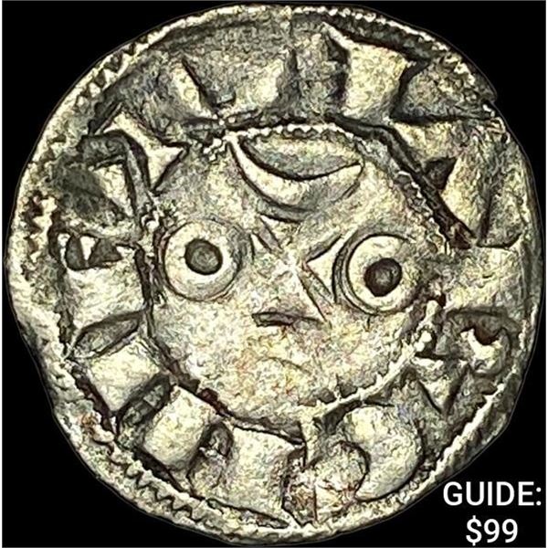 [1170-1245] France Crusades Silver Denier NEARLY UNCIRCULATED