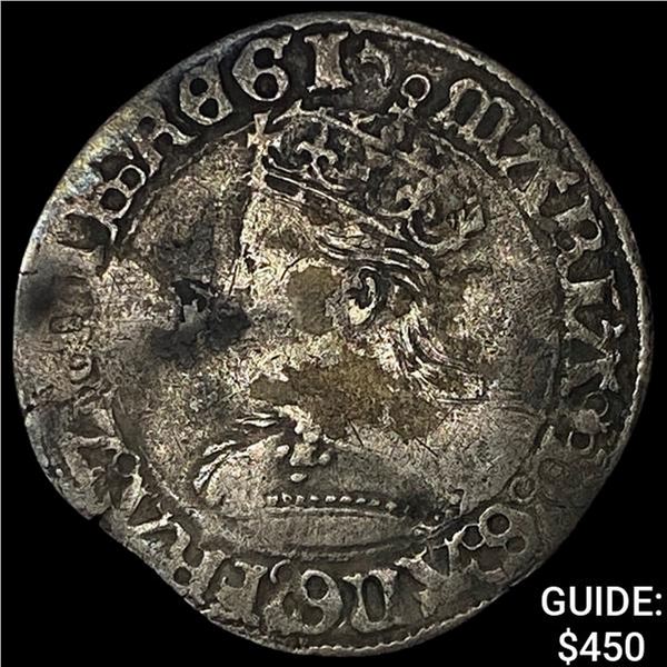 [1553-1554] England Mary I Silver Groat NEARLY UNCIRCULATED
