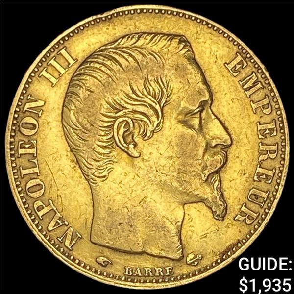 1856-A France Napolean III Gold 20 Francs CLOSELY UNCIRCULATED