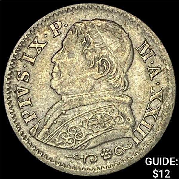 1868 Vatican Pope Pius IX 10 Soldi CHOICE AU