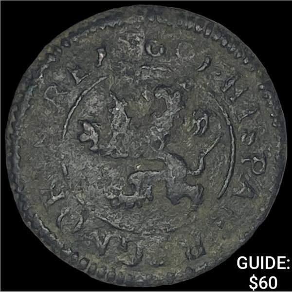 [1598-1621] Spain Philip III 2 Maravedis CLOSELY UNCIRCULATED