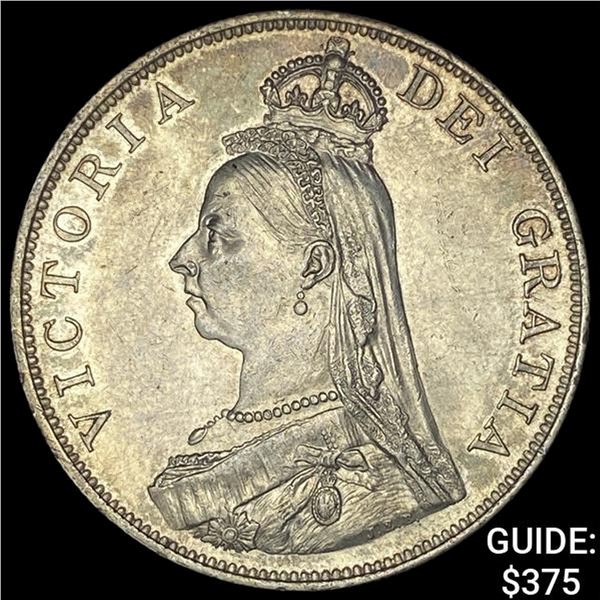 1887 Gr.Britain Silver Double Florin CLOSELY UNCIRCULATED