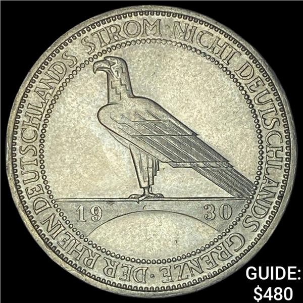 1930 A Germany Weimar Rep 3 Reichsmark UNCIRCULATED