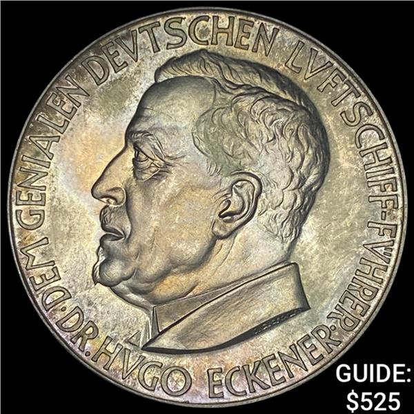 1930 Germany Silver Graf Zeppelin Medal CHOICE AU