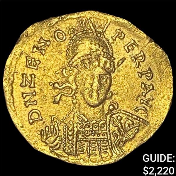 [476-491]AD East Rome Gold Solidus Zeno CLOSELY UNCIRCULATED