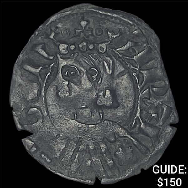 [1291-1327] Spain Aragon James II Silver Dinero CLOSELY UNCIRCULATED