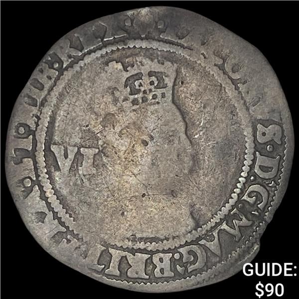 [1603-1625] England James I Silver Sixpence CLOSELY UNCIRCULATED