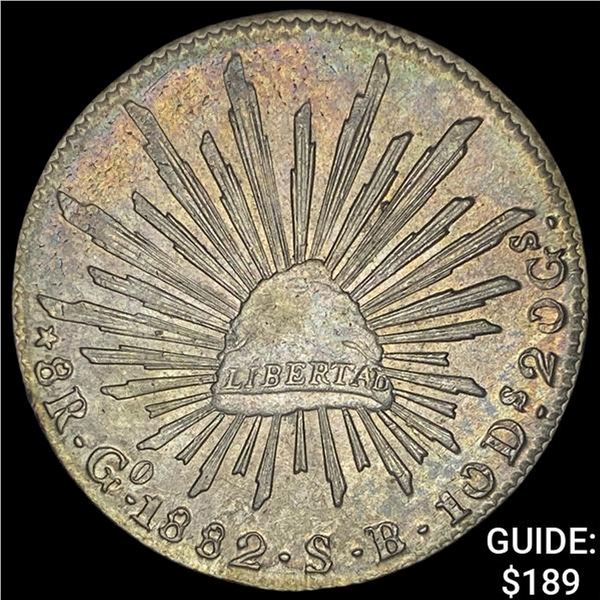1882Go SB Mexico Silver 8 Reales Cap & Ray UNCIRCULATED