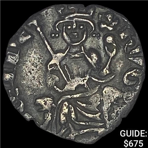 [1324-1359] Cyprus Hugh IV Silver 1/2 Gros NEARLY UNCIRCULATED