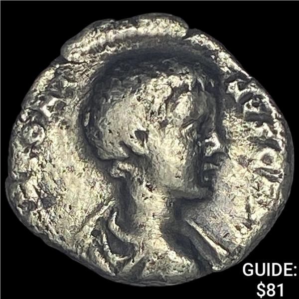 Roman Geta 209-211 AD Silver Denarius NEARLY UNCIRCULATED