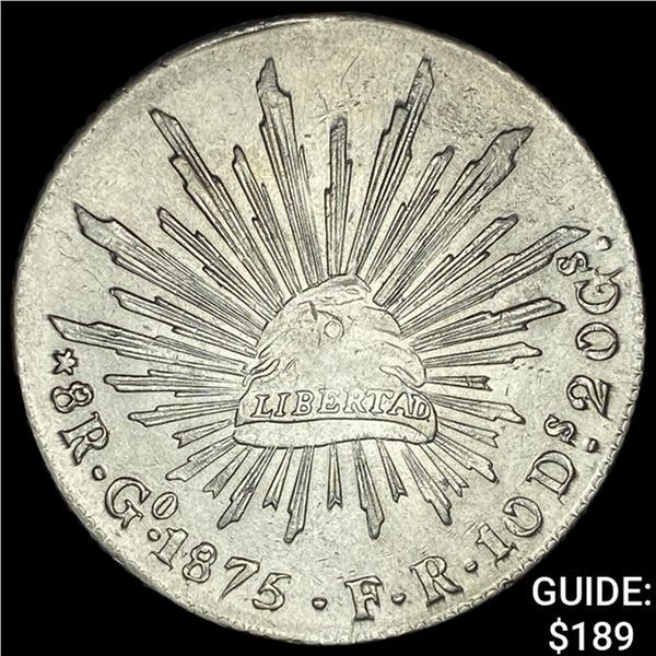 1875Go FR Mexico Silver 8 Reales UNCIRCULATED