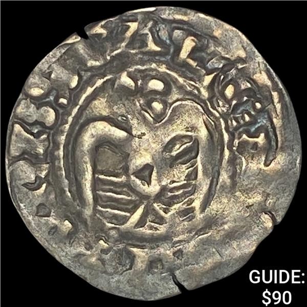 1200s French Feudal Silver Denier CLOSELY UNCIRCULATED