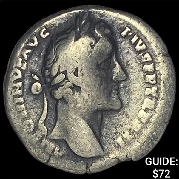 Roman Ant. Pius 138-161 AD Silver Denarius ABOUT UNCIRCULATED