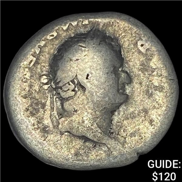 Roman Vespasian 75-79AD Silver Denarius ABOUT UNCIRCULATED