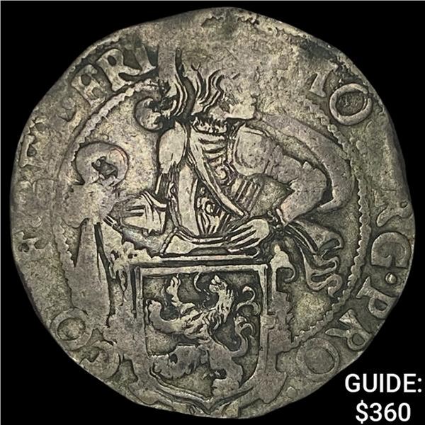 Netherlands, Friesland Silver 1/2 Lion Daalder NEARLY UNCIRCULATED