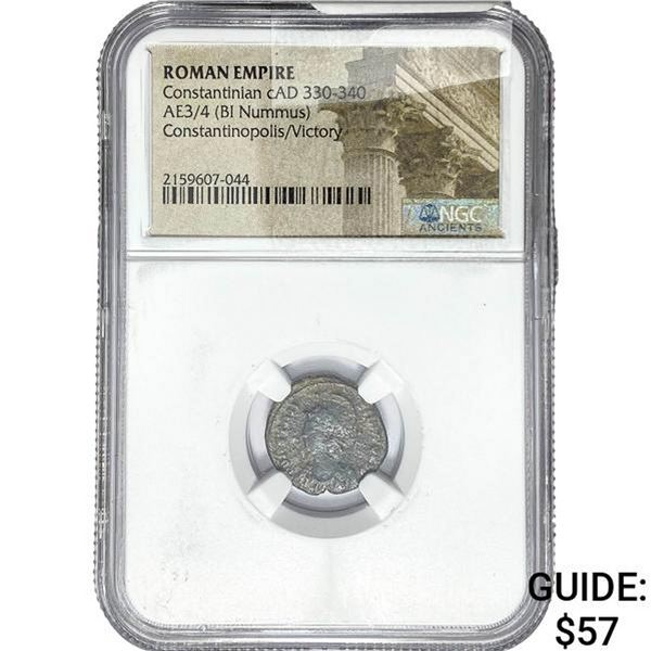 Roman Constantinian cAD 330-340 AE3/4 BI Nummus NGC
