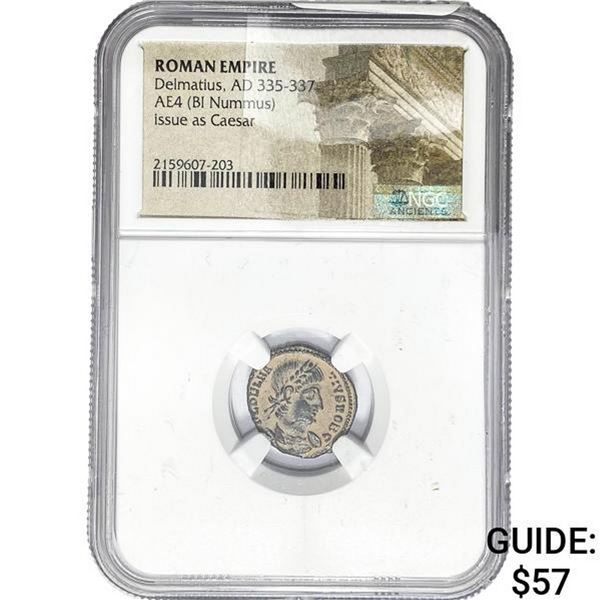 Roman Delmatius, AD 335-337 AE4 BI Nummus NGC