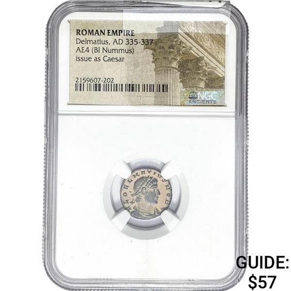 Roman Delmatius, AD 335-337 AE4 BI Nummus NGC