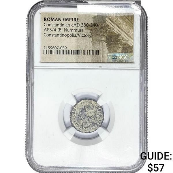 Roman Constantinian cAD 330-340 AE3/4 BI Nummus NGC