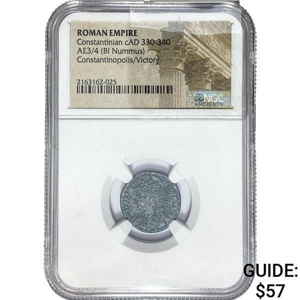 Roman Constantinian cAD 330-340 AE3/4 BI Nummus NGC
