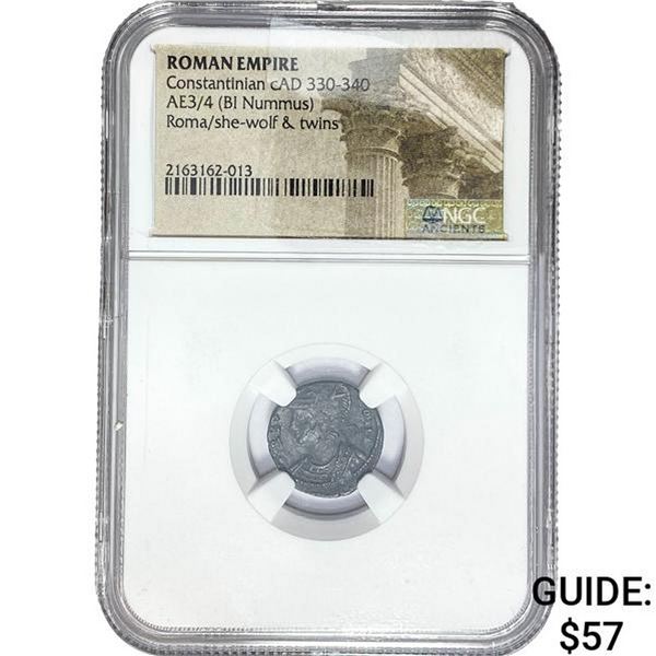 Roman Constantinian cAD 330-340 AE3/4 BI Nummus NGC